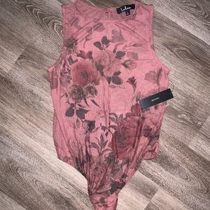 LuLus floral sheer mesh bodysuit